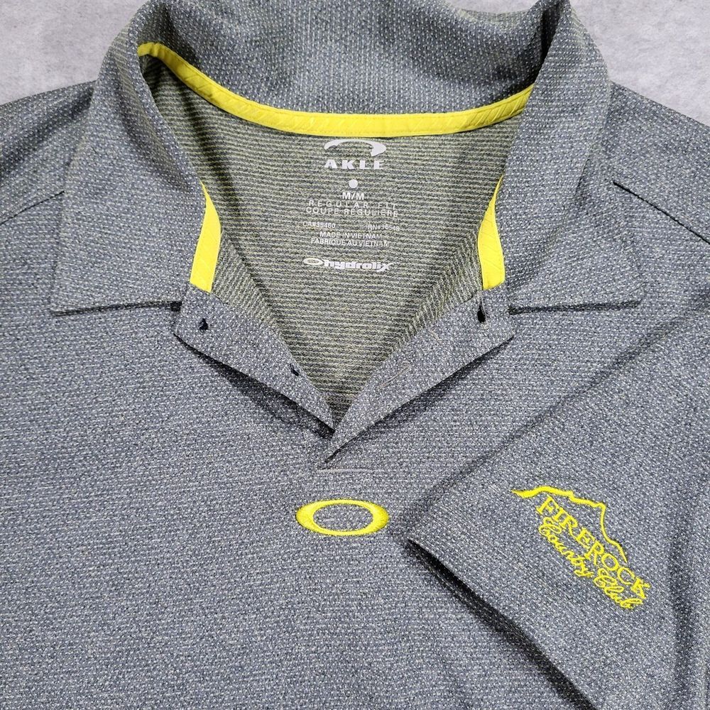 Oakley Hydrolix Men's Medium Regular Fit Green/Grayish Yellow Short Sleeve Polo‎
